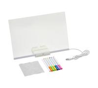 Tablero de dibujo LED para niños, pizarra borrable, pizarra de pintura regrabable, tabla de aprendizaje portátil, accesorios preescolares de guardería, portátil para la escuela, ideal para pintar de