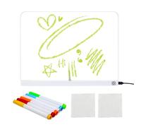 Tablero de dibujo LED, tablero de mensajes de 13.78 x 10.24 pulgadas, bloc de pintura, tableta acrílica borrable de pulgadas, bloc de mensajes LED de color, dibujo iluminado de borrado en seco para