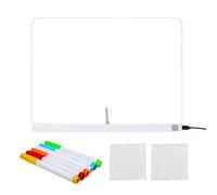 Tablero de dibujo LED - Tableta luminosa de 13,7 x 10 pulgadas, tablero de escritura de acrílico borrable en seco con soporte, bloque de arte LED con atenuación táctil para bocetos, colorear, trazar