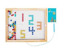 Tablero de dibujo magnético, 25 x 20,5 x 2,2 cm, tablero de puntos magnéticos | Montessor? Pintura con bolígrafo, tabla de madera interactiva grande, juguete educativo de viaje para niñas