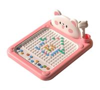 Tablero de dibujo magnético de dibujos animados, arte de puntos magnéticos con cuentas de puntos, folletos con patrón, tablero de garabatos, juguetes educativos para niños pequeños, garabato