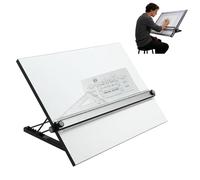 Tablero de dibujo multiángulo con regla y barra de movimiento paralelo, tablero de dibujo arquitectónico, superficie laminada portátil para artistas, diseñadores, estudiantes