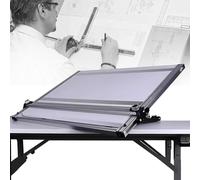 Tablero de dibujo portátil A2, tablero de dibujo de movimiento paralelo con ángulo de inclinación de 6 niveles, tiras de acero inoxidable, bolsas de almacenamiento para estudiantes, arquitectos y