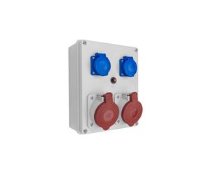 Tablero de distribución mural - ELEKTRO-PLAST - R-BOX 240 - 2x32A 5P 400V - IP44 - Gris plástico