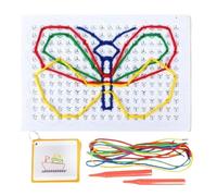 Tablero de enhebrado para niños, Tablero de enhebrado sensorial | Juguete calmante con hilos de colores - Juguete con cordones para niños pequeños, patrón de dibujos animados, juguete interactivo de c