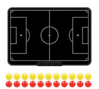 Tablero de entrenamiento de fútbol LCD de 16 pulgadas, tablero electrónico recargable de estrategia de fútbol, diseño de fijación segura de doble cara, 22 piezas de ajedrez, borrado de una tecla, para