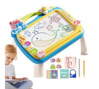 Tablero de escritura magnético para niños, tablero de dibujo magnético, bloc de dibujo de dibujos animados con 2 bolígrafos, arte educativo, juguete de primavera multifuncional con 4 sellos para el