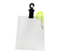 Tablero de escritura para buceo con función que brilla en la oscuridad, construcción ABS y cierre de hebilla para una fácil integración del equipo (1 unidad-A-blanco)