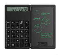Tablero de escritura plegable funcional con pantalla LCD grande transparente en calculadora científica integrada diseñada para cálculos diarios (negro)