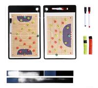 Tablero de estrategia magnético azul hielo para fútbol, baloncesto, voleibol, hockey, kit de entrenamiento portátil con marcadores borrables y soporte, herramienta de planificación de 38 x 23 cm para