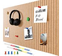 Tablero de Fieltro 60 x 40 cm - Panel Autoadhesivo Tipo Corcho, Plegable Para Fotos, Notas y Vision Board - Ideal Para Oficina, Escuela y Hogar