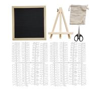 Tablero de fieltro de 9.84 x 9.84 pulgadas con marco de madera rústica, tablero de mensajes intercambiable para decoración del hogar, boda y baby shower, incluye más de 300 letras y símbolos