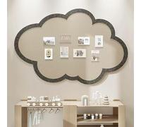 Tablero de fieltro de nube, autoadhesivo, alternativa al tablero de anuncios de visión de oficina en casa, panel de visualización de pared para fotos, notas y mensajes (40 x 60 cm, gris)