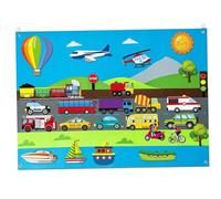 Tablero de Fieltro para Niños Pequeños Juego de Historias de Tablero de Fieltro de Lana con Tema de Ciudad con Autos, Aviones, Barcos y Más Interactivo Portátil para Juguetes Educativos para Niñ