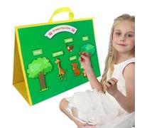 Tablero De Fieltro Para Niños - Tablero De Enseñanza Reversible | TableroDe Cuentos Plegable Independiente Para Educación Preescolar Y, Narración Interactiva Ideal, Regalos De Navidad Y