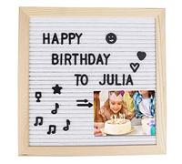 Tablero de Fieltro Retro Letra de Fieltro y Roble con 460 Letras Números y Símbolos para La Decoración de Restaurantes Bodas Banquetes 25x25 cm, Blanco