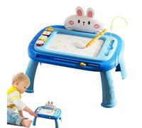 Tablero de garabato, tablero de dibujo para, tabla de garabatos magnética de dibujos animados, Tablero de aprendizaje de garabatos de 4 particiones de colores para viajes, al aire libre