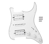 Tablero de Guitarra Eléctrica de PVC de Metal, Golpeador Precableado Cargado con Pastilla Humbucker HSH de 285x220mm para Guitarra Eléctrica ST SQ (WHITE)