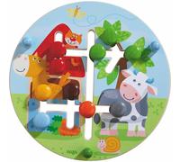 Tablero de habilidades motoras HABA En la granja - Reconocimiento de colores y formas de madera de doble cara, divertido para ni os de 1 a o en a