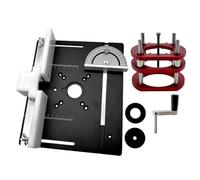 Tablero de inserción mesa enrutador madera aleación aluminio Herramienta auxiliar grabado Máquina corte bordes fresado elevadora Elevación manual Recorrido 51mm Procesado CNC Varilla soporte acero ino
