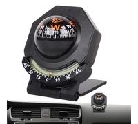 Tablero de instrumentos de brújula para automóvil 2 en 1 Brújula marina plegable ajustable de 180 ° con inclinómetro luminoso, cinta adhesiva para navegación de vehículos, tableros de instrumentos