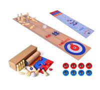 Tablero De Juego De Mesa 3 En 1 Para Fiesta Familiar, Tablero De Juego De Mesa Multifunción, Curling Bowling & Shuffleboard Juego Juego Interactivo Familiar De Interior