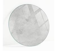 Tablero de la Mesa de Cristal Templado Redondo Ø 60 cm | Placa De Seguridad | Topes Antideslizantes | Instalación Rápida | Bordes Pulidos | para Salón y Comedor | Diseño Moderno - Efecto Cemento