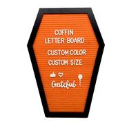 Tablero de letras de ataúd, tablero de mensajes de fieltro, decoración de Halloween, regalo para mujer, hombre, amigo, mensaje de Halloween, ataúd misterioso, fieltro negro