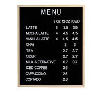 Tablero de letras grande, menú premium con letras, tablero de fieltro negro, plástico blanco, duradero, retro, vintage, para restaurantes, cafeterías, pubs, 24 x 30 pulgadas (CL-F-4)