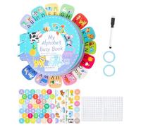 Tablero de : Libros del Alfabeto de 10,04 x 9,84 Pulgadas, Juguetes portátiles de Aprendizaje Preescolar, Libro de de matemáticas con Letras de Crecimiento cognitivo de Papel
