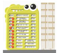 Tablero de lista de verificación de tabla de tareas, tabla de tareas para niños | Gráfico de rutina deslizante - Tablero de control de autodisciplina con control deslizante de lista de verificación: a