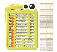 Tablero de lista de verificación de tabla de tareas, tabla de tareas para niños - Tablero de lista de verificación reutilizable, de control de autodisciplina con control deslizante de de