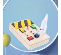 Tablero de Madera con Luces y Cables, Juguete Interactivo para Niños, Mejora la Coordinación Ojo-Mano y la Percepción del Color