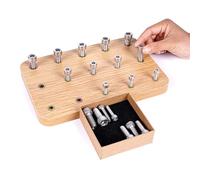 Tablero de madera de haya para terapia ocupacional con 15 agujeros y pernos de metal de 3 tamaños, diseño ergonómico, mejora la flexibilidad de los dedos, tablero portátil de terapia de mano, regalo