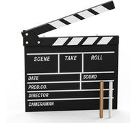 Tablero de madera de Hollywood para cine, tablero de directores, estudio de fotografía, video, TV, tablero de clapper con bolígrafo borrable, decoración de cine, tablero negro de 10.5 x 11.7 pulgadas