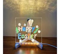 Tablero de mensajes LED recargable acrílico de borrado en seco con 7 bolígrafos de colores, soporte ajustable, almohadilla de luz LED portátil para trazar tablero de escritura iluminado transparente