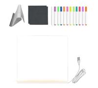 Tablero De Mensajes LED,Tablero Acrílico Transparente,Con Bolígrafos De 12 Colores Y Soporte Plegable Pizarra LED De Borrado En | Para Jóvenes, Niños y Niñas, Dibujo