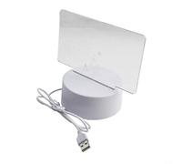 Tablero de mensajes USB acrílico, luz nocturna LED con bolígrafo, lámpara de escritorio de luz cálida para escribir y borrar notas, lámpara decorativa de vacaciones, forma de corazón o nota de