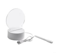Tablero de mensajes USB con bolígrafo, lámpara creativa de acrílico con luz nocturna LED cálida, decoración de escritorio borrable para oficina en casa, 5 formas disponibles (circular)