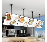Tablero de menú retroiluminado LED, caja de luz delgada con marco a presión para exhibición de póster iluminado, cartelera de aluminio montada en la pared para restaurantes y cafeterías