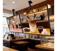 Tablero de menús digital LED, altura e inclinación ajustables, señalización retroiluminada montada en la pared para pantallas de restaurantes y cafeterías