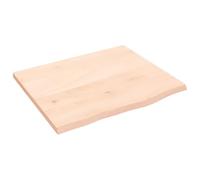 Tablero de mesa de 60 x 50 x 2 cm de madera de roble en bruto | Madera maciza de roble, marrón medio, vetas densas para bordes, hechas a mano, encimera de repuesto