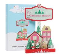 Tablero de mesa de madera para casa de Navidad, panel de madera de Navidad | Decoración navideña Ornamentos de pie de mesa de madera - Centro de mesa decorativo, adornos de casa de invierno de navidad