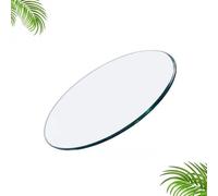 Tablero De Mesa De Vidrio Templado Grueso y Transparente, Ø 800mm Superficie Redonda De Cristal para Mesa Auxiliar o Comedor(32cm/12.6in)