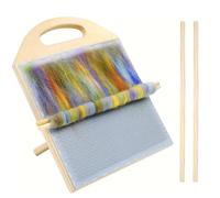 Tablero de Mezcla de Lana de Fibra, Cepillo de cardador de batería con 2 Palos Largos y 2 Soportes de Espalda, para Colores de Mezcla, organizar Fibras de Lana