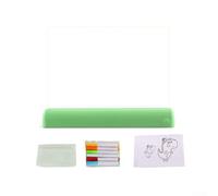 Tablero de notas acrílico LED USB Colorido iluminado Mensaje Display con 6 bolígrafos para el hogar Oficina Escuela Escritura creativa y decoración (blanco)