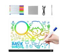 Tablero de notas LED, 7 colores con control táctil, suministros de escritura de borrado en seco, tablero de dibujo con luz LED, para niños, niñas, oficina, escuela, vacaciones, arte, garabatos
