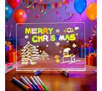 Tablero De Notas Led Acrílico Luminoso Con 7 Colores Bolígrafo Y Soporte - Borrable - Tablero De Escritura Y Dibujo Led Para Niños Escuela Oficina - Pizarra De Mensajes Led 30x20 Cm (30 x 20 cm)