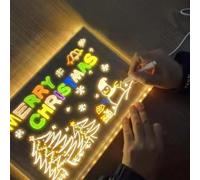 Tablero de notas LED con colores, tablero de dibujo LED para niños, recargable, regalos de Navidad y cumpleaños, pizarras Lumi de borrado en seco acrílico iluminado, regalo de cumpleaños de Navidad