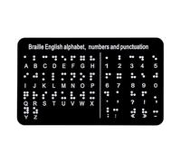 Tablero de números del alfabeto en braille, diapasón de letras en braille con puntos tallados, puntuación de números del alfabeto, personas ciegas, principiantes, ayuda de enseñanza, 7.5 x 4.5